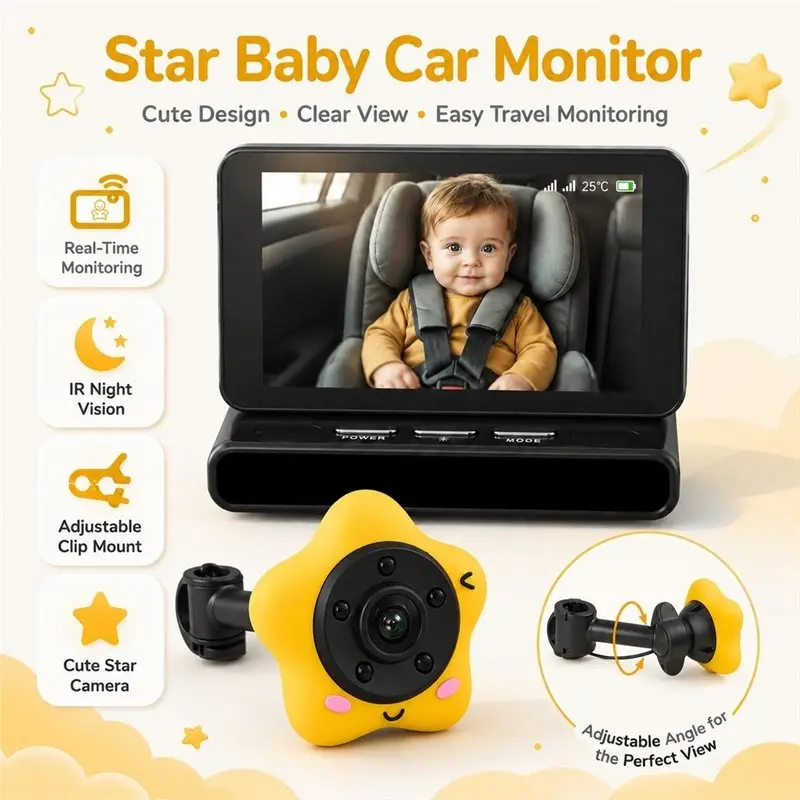 ABMH-XC01 Smart Baby Monitor With Camera - Wireless HD Video Transmission , Night Camera , Temperature Sensor Screen Rotate