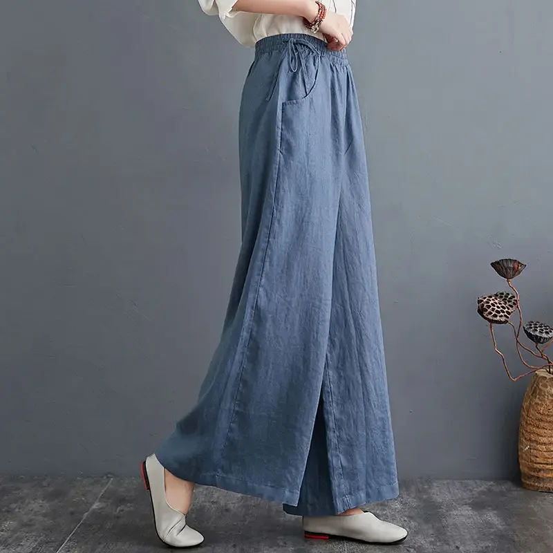 Pantalones de cintura alta para mujer otoño G tendencias 2025 todo medio nuevo en Xxl cómodo elástico Vintage Harajuku pantalones sólidos para mujer