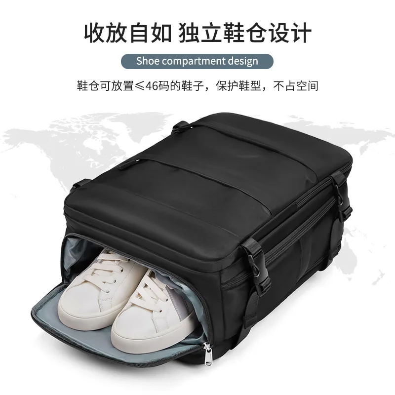 Travel backpack for men, large capacity lightweight luggage backpack, dry wet separation short distance travel bag