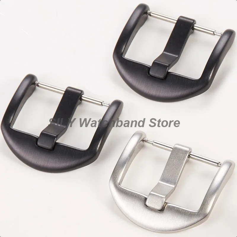 20Mm 22Mm 24Mm Gesper Jam Tangan Matte Baja Tahan Karat Tali Jam Tangan Universal Gesper Jam Tangan Perak Hitam Aksesori Kancing Logam