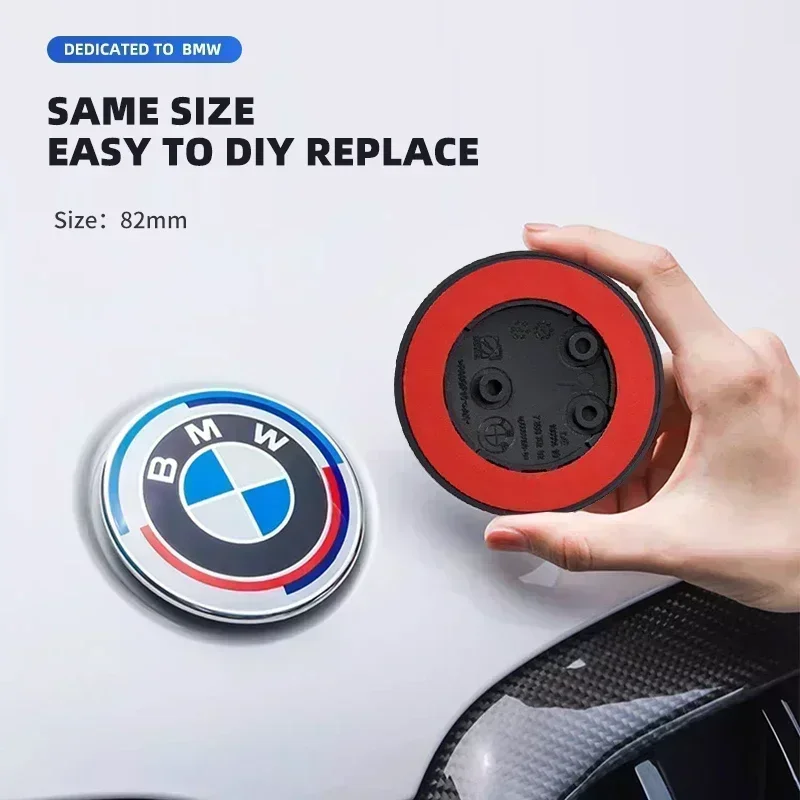 1 قطعة 82 مللي متر ABS 2 3 حفرة سيارة بونيه هود الجبهة الخلفية الجذع شارة شعار شعار ملصق لسيارات BMW E46 E28 E60 G20 G03 G05 F10 E93