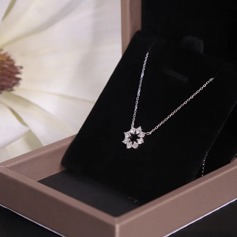 Exaggerated Diamond Necklace 18k Soild White Gold Lab Grown Diamond Pendant With Chain