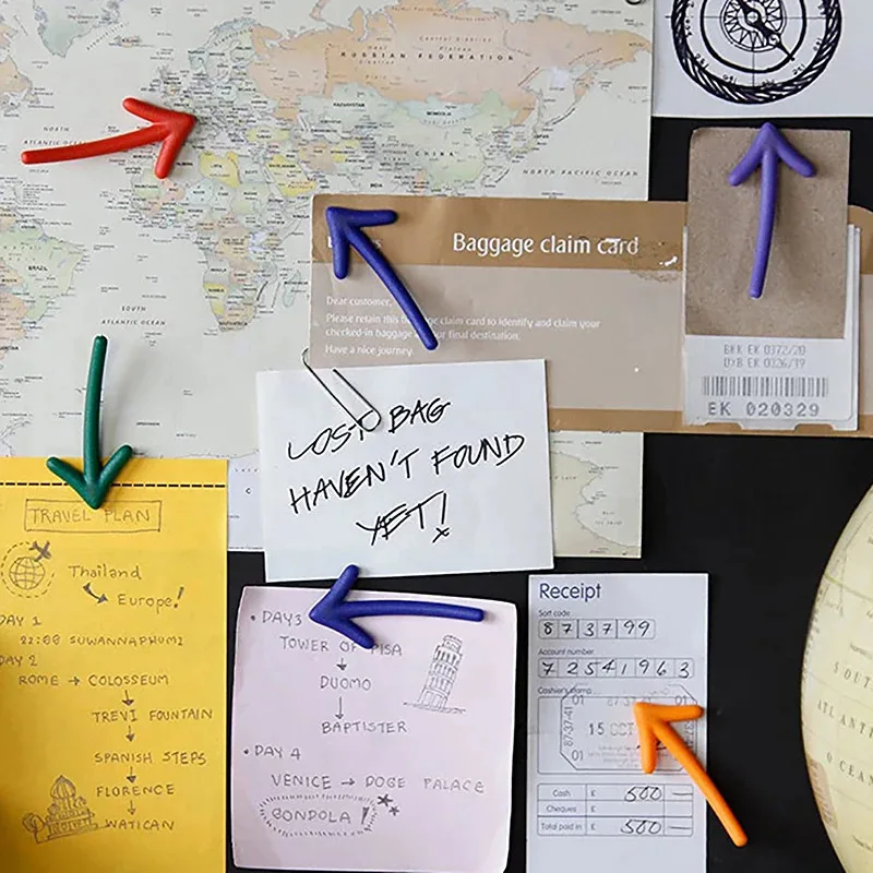 6pcs Funny Arrow Shape Refrigerator Magnets Message Note Photo Gifts Cute Home Magnetic Sticker Stationery Magnet Fridge Decor