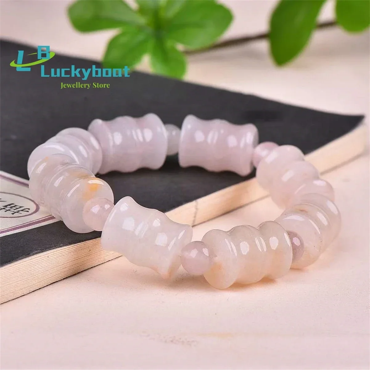 Natural Gold Silk Jade Violet Bamboo Joint Road Pass Bracelet Simple Personalized Fashion Versatile Exquisite Men's and Women's