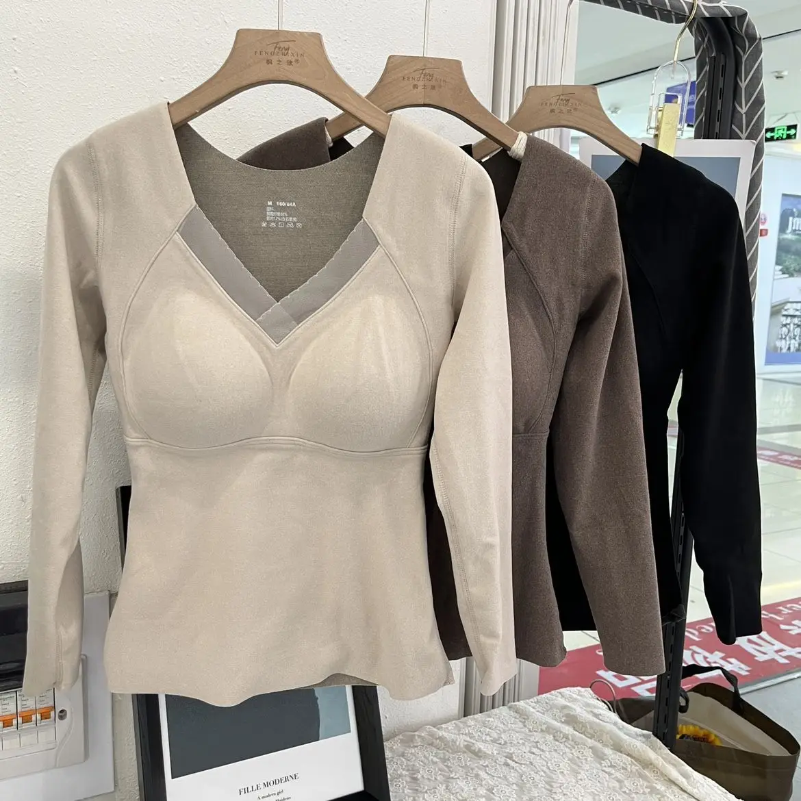 

aphene женское термобелье Long Sve цельный бюстгальтер без нагрева, теплые брюки с высокой талией и внутренним дизайном