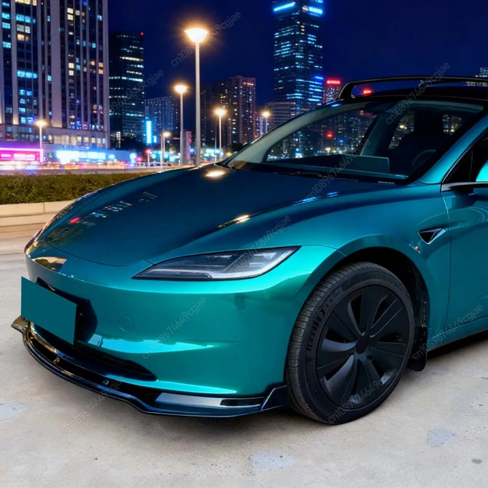 

Car Front Bumper Lip Chin Diffuser Spoiler Splitter Tuning For Tesla Model 3 Highland 2024 ABS Gloss Black / Carbon Look Bodykit