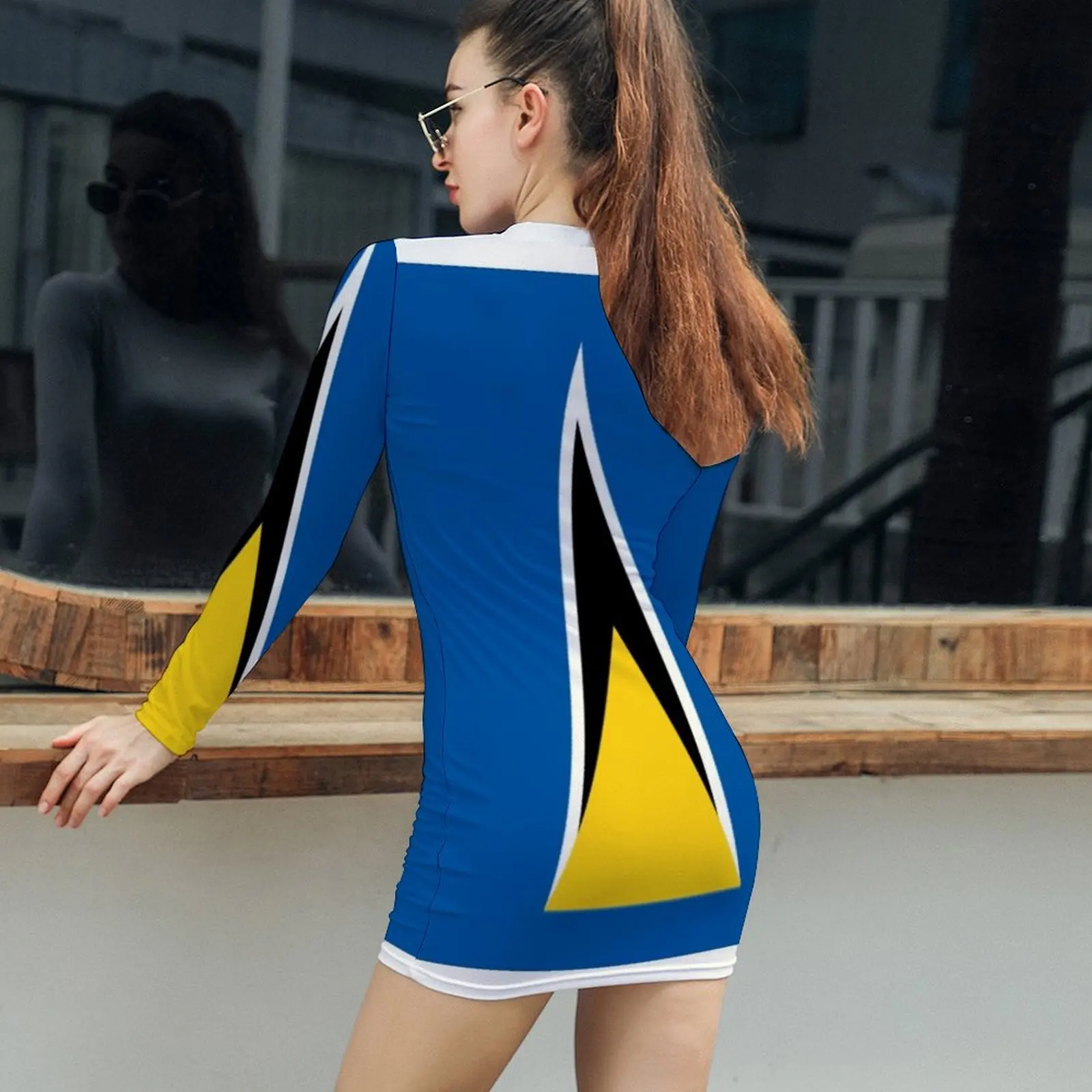 ST LUCIA FLAG Long-Sleeved Sheath Dress dress summer women long dresses summer dress women's summer 2024