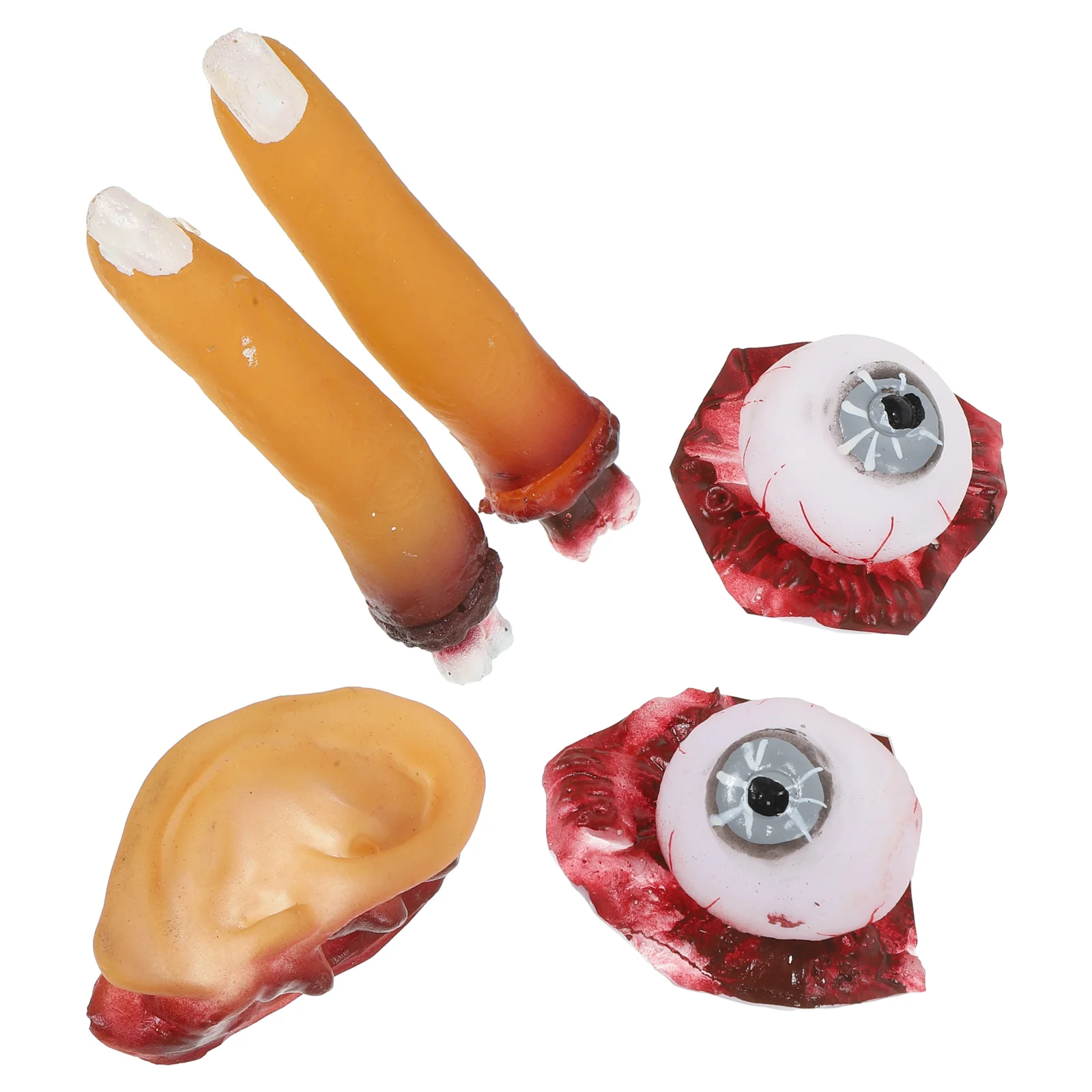 4 Pcs Halloween Decor Organ Props Bloody Eyeball Funny Finger Body Decoration Fake Ears