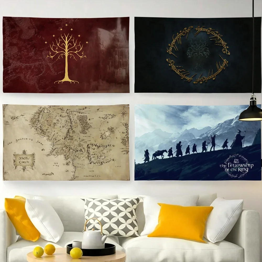 Movie T-The L-Lord of the R-Rings-S flag For Garden Party Living Room Home Wall Decor Banner Bedroom Outdoor Tapestry