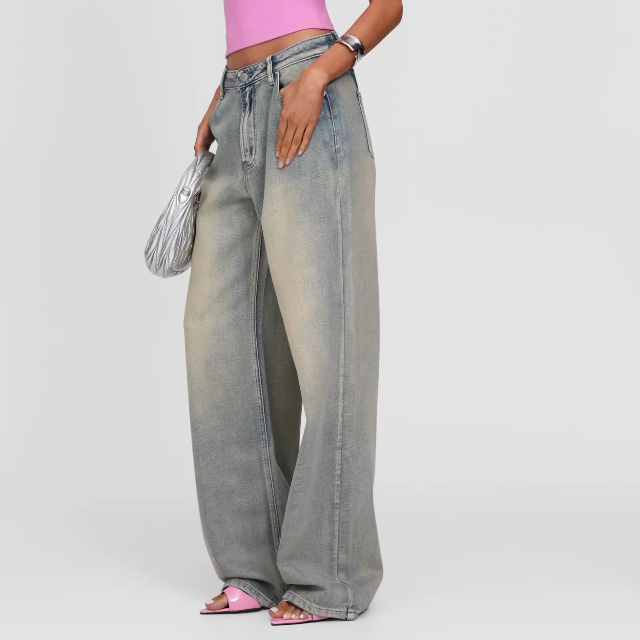 Y2K Streetwear papillon femmes imprimé jean mode décontracté basique Patchwork pantalon ample