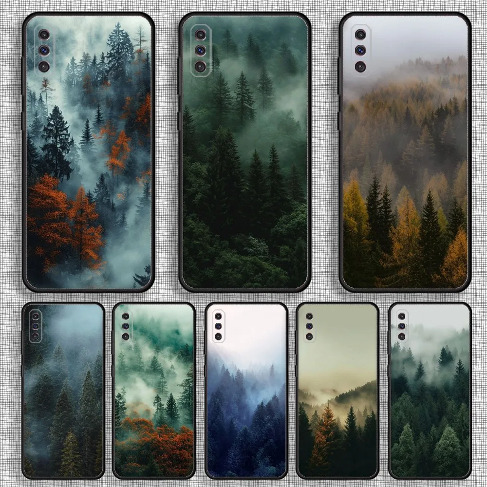 

Mountain Forest Phone Case For Samsung S23,23,22,30,21,10,9,Note20 Ultra,Lite,Ultra,5G,Plus,FE,Black Soft Case