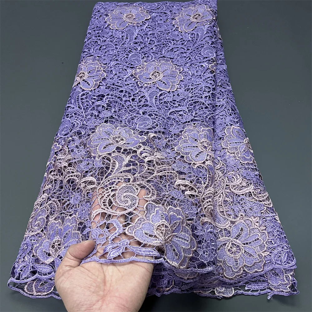 

2025 Высокое качество африканский нигерийский тюль кружевная ткань с вышивкой вечернее платье с блестками французская гипюровая ткань для шитья 5 ярдов