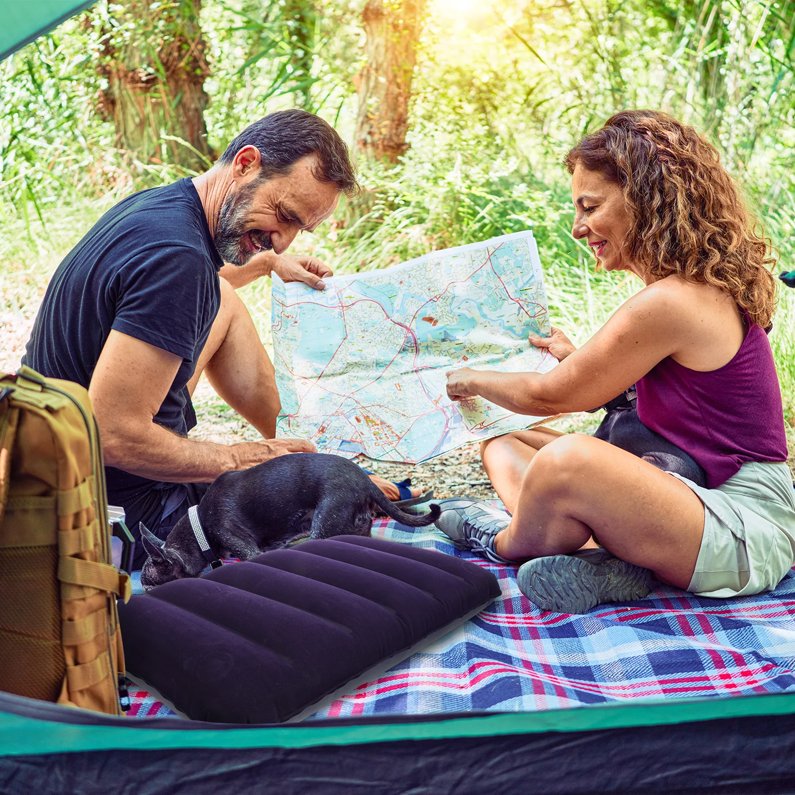 

Inflatable Camping PVC Breathable Durable Travel Office Resting Pillow Sleeping Cushion Ergonomic Compact Size
