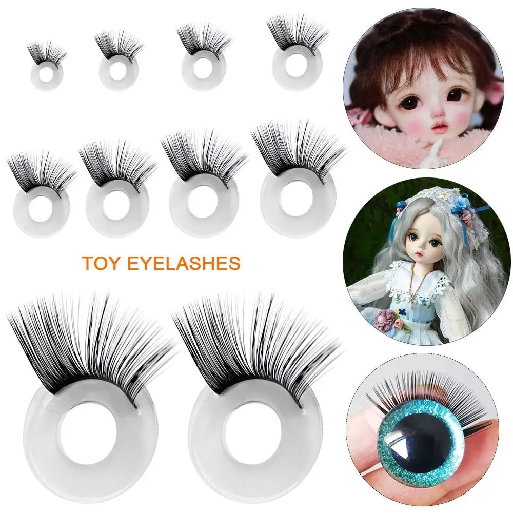 1pair 9-30mm Black False Eyelashes Dolls Big Pretty Eye Make Up Fake Eyelashes for Blythe Doll Accessories DIY Making Repair