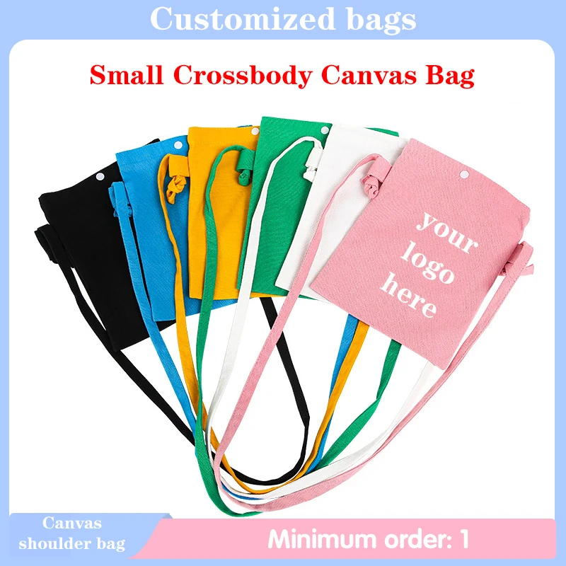 

Custom Canvas Bag Shoulder Bag Women Foldable Reusable Solid Color Crossbody Hand-painted Mini Crossbody Bags To Sublimate Batch