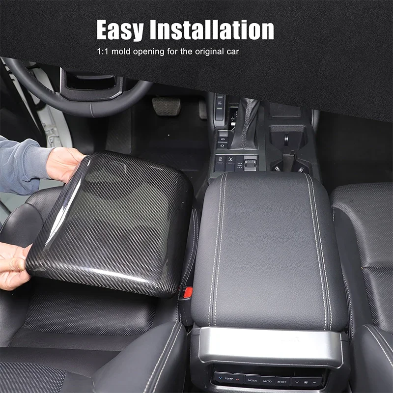 For Toyota Land Cruiser Prado 250 LC250 2024+ Real Carbon Fiber Car Central Control Armfer Box Protective Cover Car Accessories