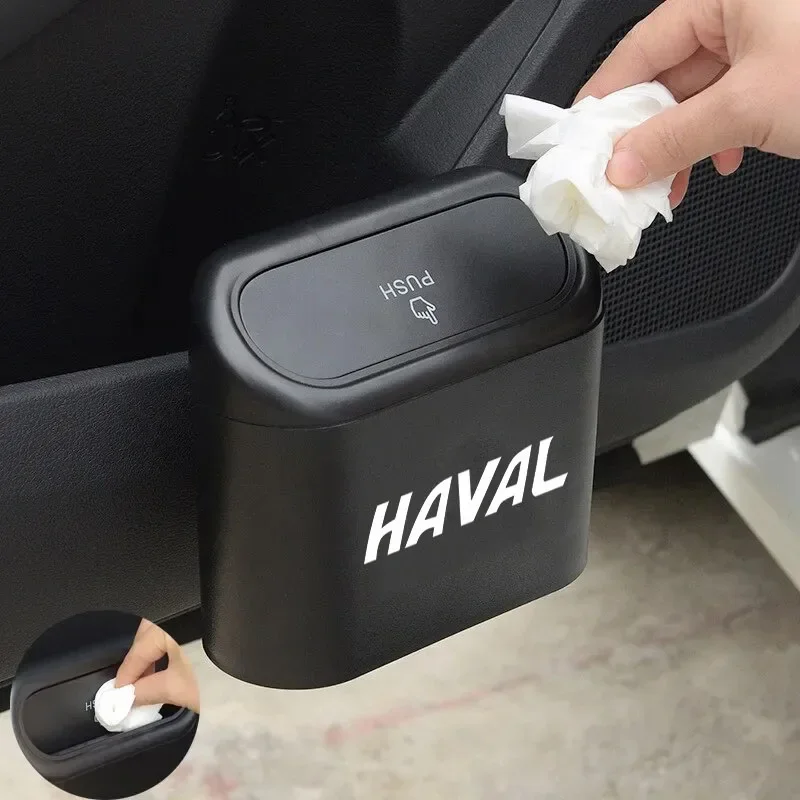 In-vehicle Trash Can Car Logo Garbage Case Storage Bucket For Haval Jolion H6 F7 H9 H2 F7X F7H H5 H7 H2S H8 H3 H4 H1 F5 M4 2021