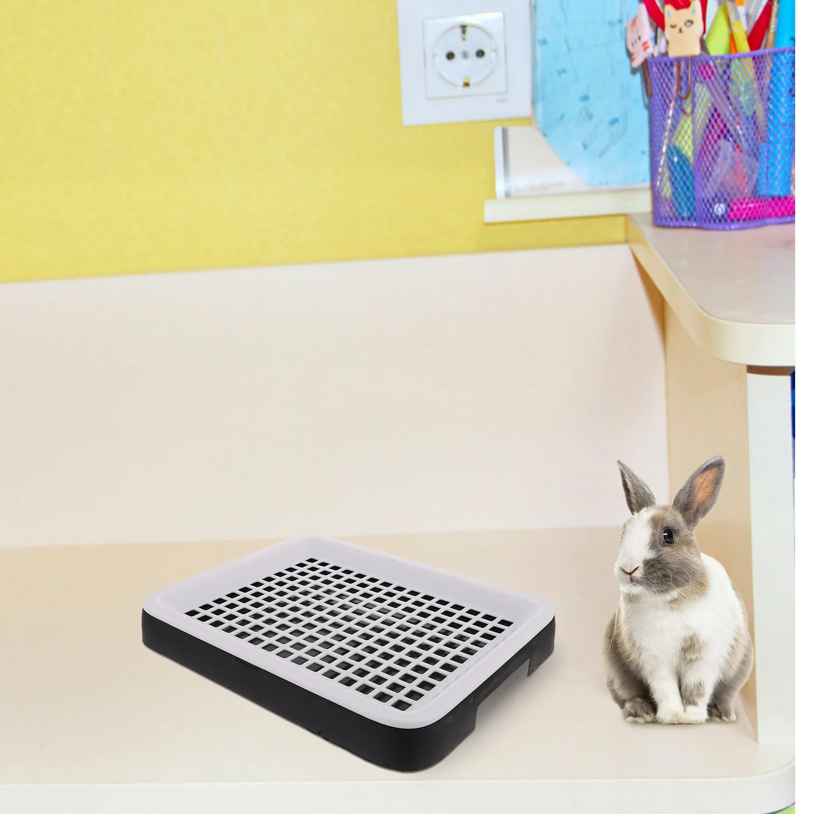 خنزير غينيا صندوق نفايات الأرنب المدرب المرحاض مساحة كبيرة تصميم ثابت أرنب الحيوانات الأليفة صندوق المرحاض المضادة للسقوط الأرنب قعادة