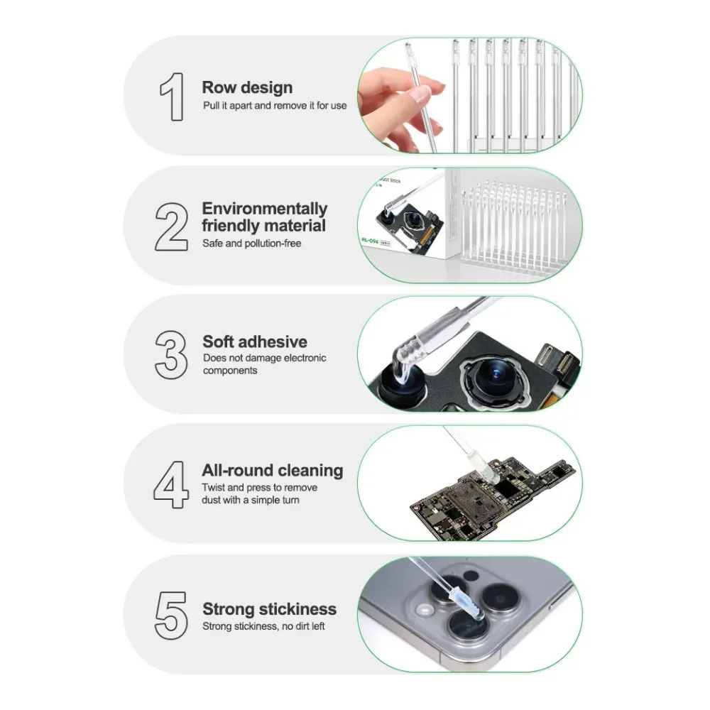 RELIFE 48PCS Camera Lens Cleaner Stick Synthetic Resin Gel Stick for IPhone Android Camera Lens Dust No Damage The Chip