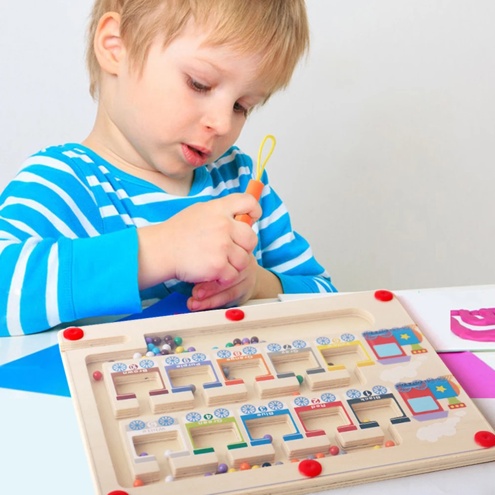 

Magnetic Color Classification Counting Board Montessori Toys Sorting Maze Wooden Matching Fine Motor Skills Educational Toy