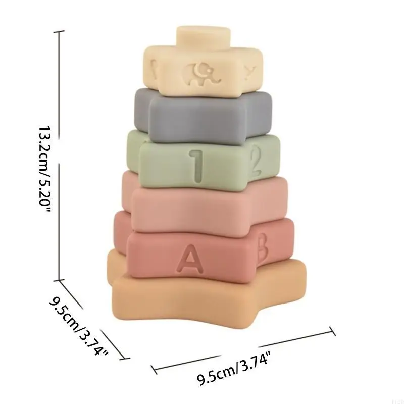 F62d Baby Soft Toy Stapeling Steckung Spielzeugbauch für Zeitbau Block Vorschule Acti