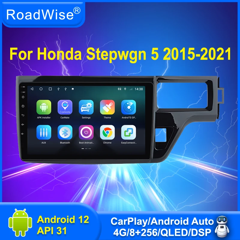 

Roadwise 8+256 Android 12 Car Radio For Honda Stepwgn 5 2015 - 2021 Multimedia 4G Wifi GPS DSP DVD 2DIN Carplay Autoradio Stereo