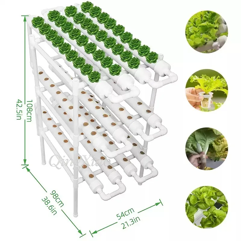 3 Tier Hydroponic Growing Kit Vertical Plant Cultivation Rack Space Saving for Backyard Garden Indoor Farm Leafy Vegetables