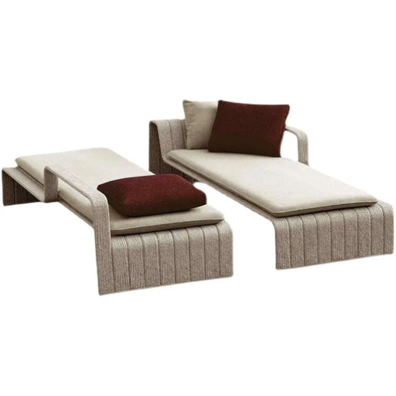 

Outdoor beach bed courtyard garden rattan sofa lazy leisure bed