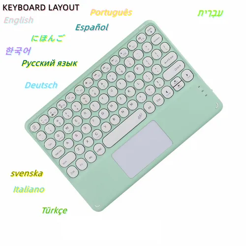 Teclado inalámbrico Bluetooth con panel táctil hebreo español coreano para iPad Pro Air para Xiaomi Huawei Android Windows Tablet
