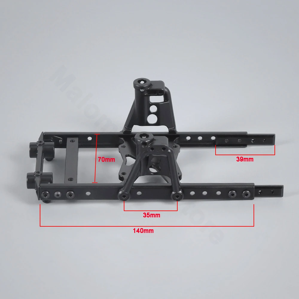 Metal Chassis Frame Kit Extended Rails Shock Towers 4x4 Upgrade to SCX10 6x6 for 1/10 RC Crawler Axial SCX10 90027 Modified Part