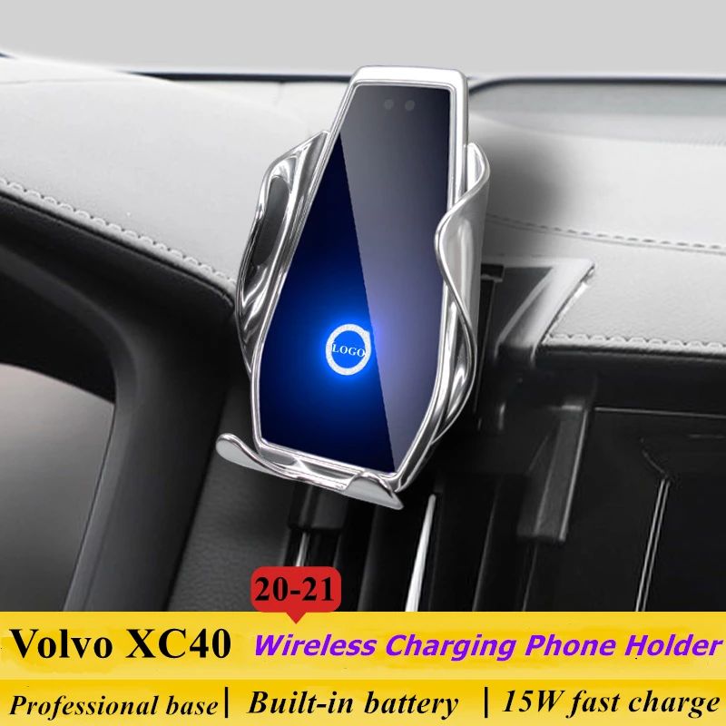 

Dedicated for Volvo XC40 2020-2021 Car Phone Holder 15W Qi Wireless Car Charger for iPhone Xiaomi Samsung Huawei Universal