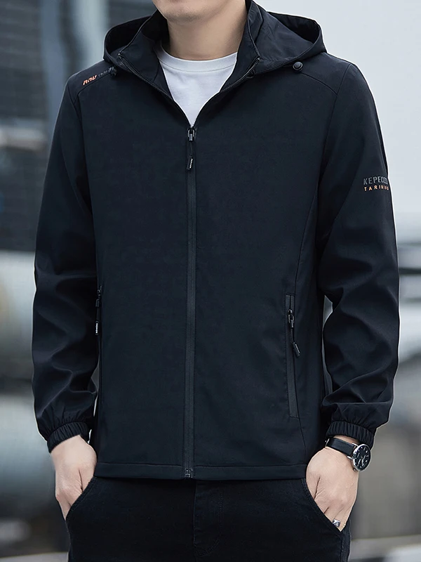 

Small Size Men's Casual Hoodie Jaet S-Match All Seasons Lightweight Polyester Fiber Zipper Closure Outdoor Travel Wear