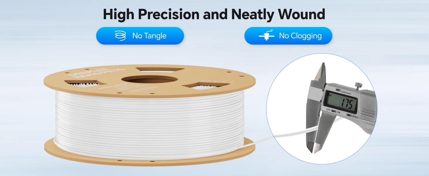 DEEPLEE 10KG RAPID PETG Filament 1,75mm für Neptune 4 Plus/Max High Flow, Stoßfestes 3D-Druck PETG Filament 10KG – Detail 2