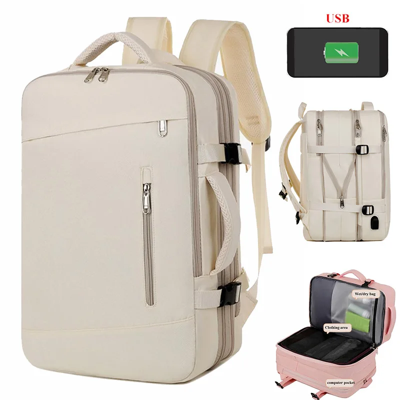 Mochilas escolares multifuncionais impermeáveis com carregamento USB, Grande Airback Travel Bag para mulheres adultas, Moda de avião, laptop, Y2k, 40x30x20