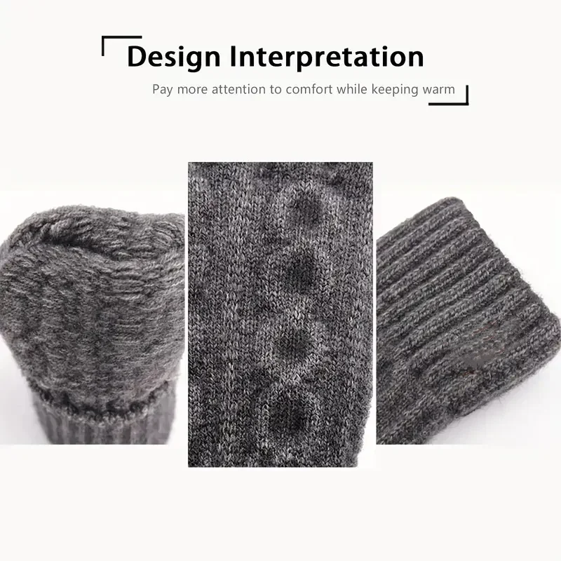 1/2/3Pairs Winter Windproof Gloves Cold-proof Full Finger Touch Screen Cycling Gloves Elastic Thicken Outdoor Sport Gloves