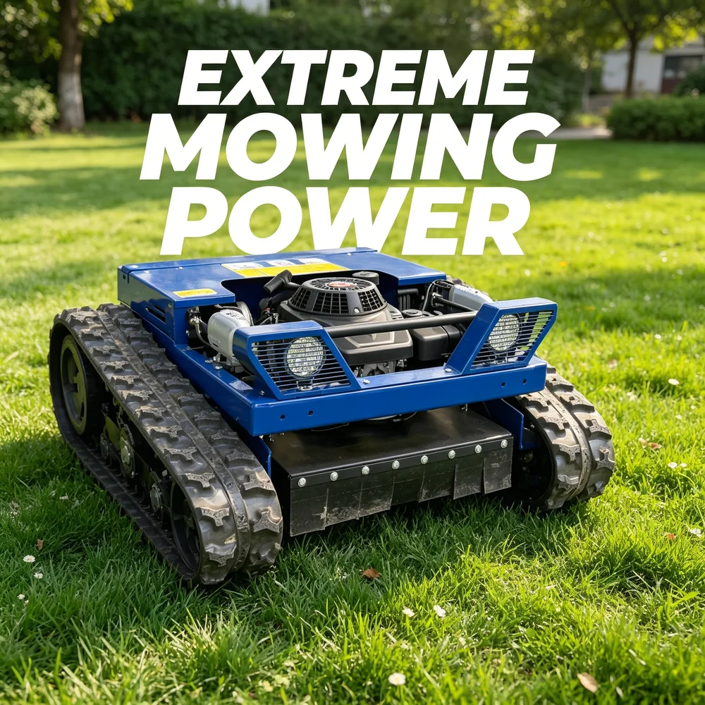 Maßgeschneiderter ferngesteuerter Rasenmäher mit Smart-Fernbedienungssystem, 550mm 800mm Hybrid-Raupenantrieb, Nullwendekreis, All-Terrain, Modern
