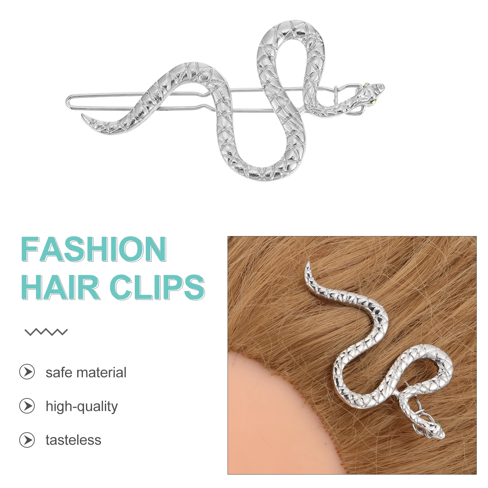 

4Pcs Alloy Hair Clip Shape Clips Durable Braids Hair Accessories Silver Color Matching Dress Alloy Barrettes Festive