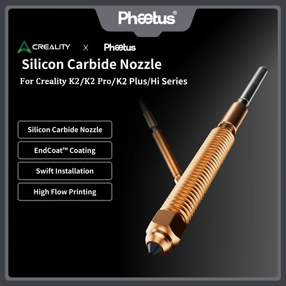 Phaetus Silicon Carbide For Creality K2 Plus Pro HI Nozzle Quick-Swap Nozzle Kit All Metal Design For Creality K2 3D Printer