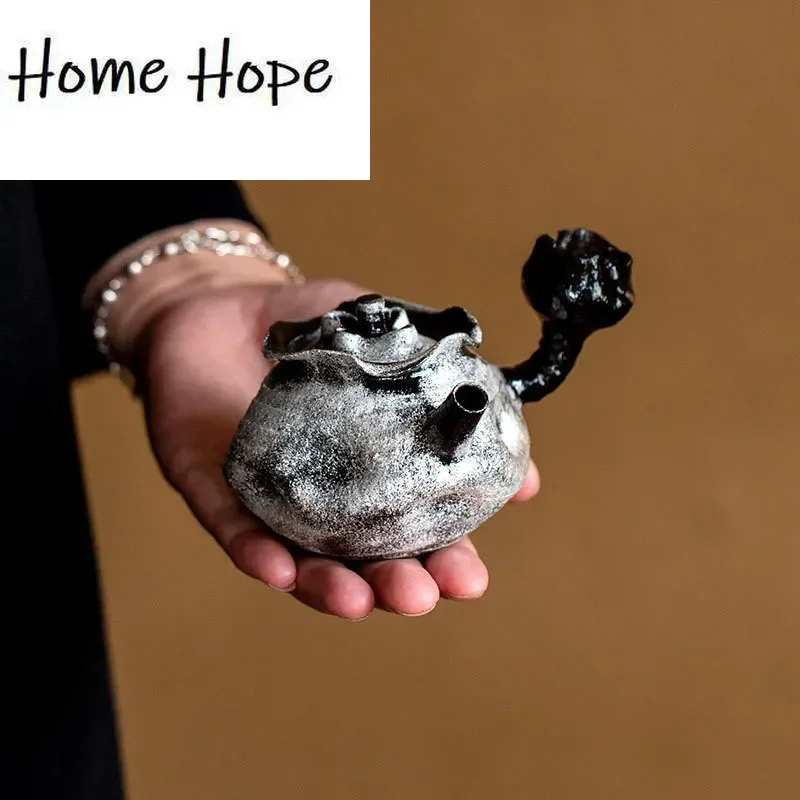 130ml Black Rose Side Handle Teapot Traditional Tea Infuser Pot Tea Brewing Kettle with Ball Hole Flower Tea Tableware supplies