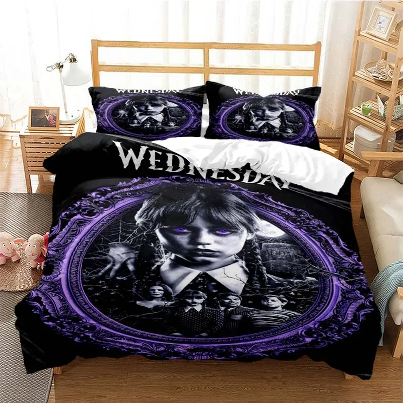 

Wednesday Addams Fashion Digital Printing Bedding Set Duvet Cover Comforter Bed Single Twin Full Queen Youth Kids Girl Boys Gift