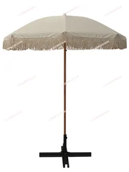 Parasol przeciwsłoneczny na zewnątrz, parasol przeciwsłoneczny, ochrona przeciwsłoneczna na dziedzińcu plażowym, kompaktowa willa, balkon na zewnątrz, ogród, francuski frędzel