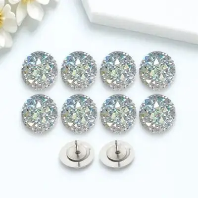 10Pcs Rhinestone Thumb Tacks Easy to Use Pushpins for Stationery Map Markers Daily Use Desk Accessories Convenient
