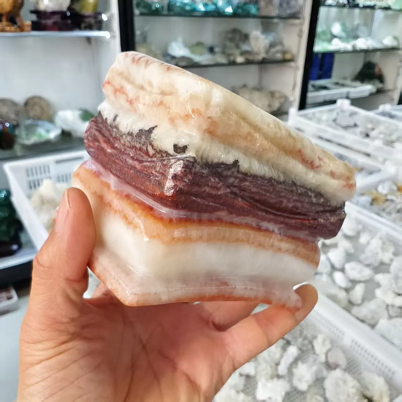 Natural Guangxi Pork Stone,Quartz Crystal Wealth Stone, Original Stone Color And Pattern, Mineral Healing