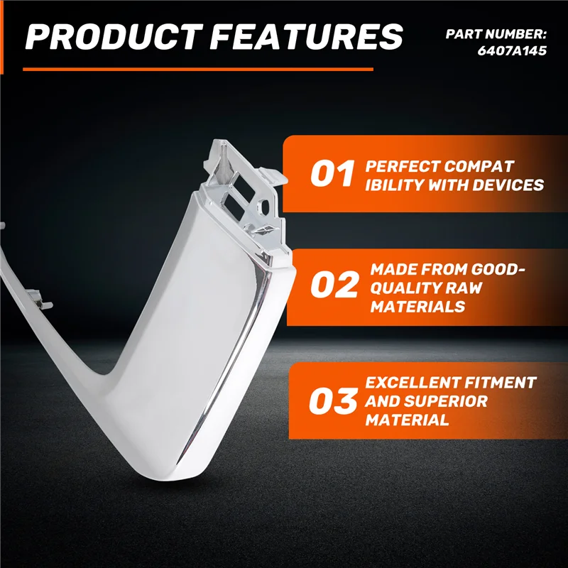 A19Q-Chroom Voorbumper Cover Trim Decoratie Strips Voor Mitsubishi Outlander 2016 2017 2018 6407A145