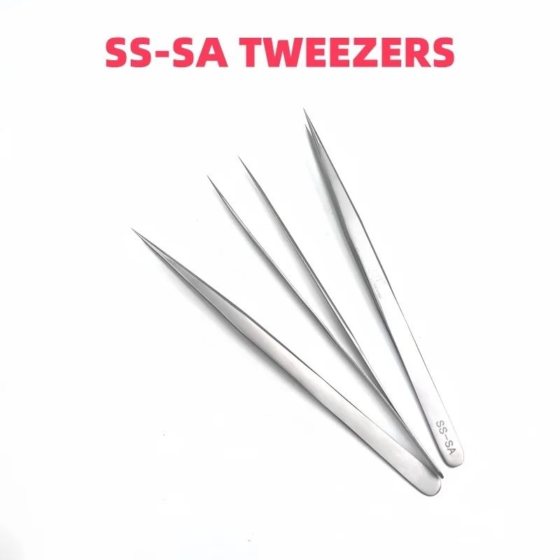 Tweezers 1PCS Precision Tweezers Anti-acid Non-corrosive SS-SA Straight Head Poctective Cover High Quality Suitable For Carry