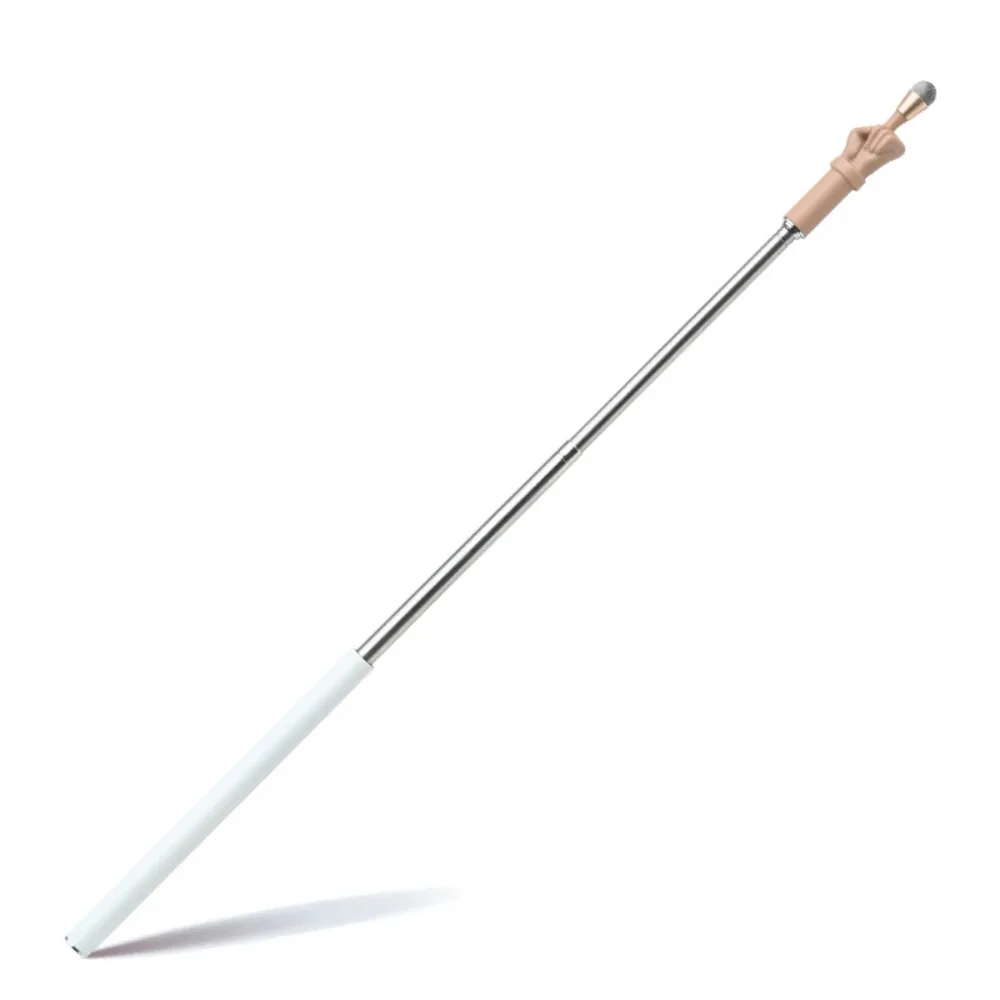 Stainless Steel Retractable Rod Telescopic Teacher Pointer Soft Stylus Tip Compact Tool Touch Screen Pen Ergonomic Handheld Grip