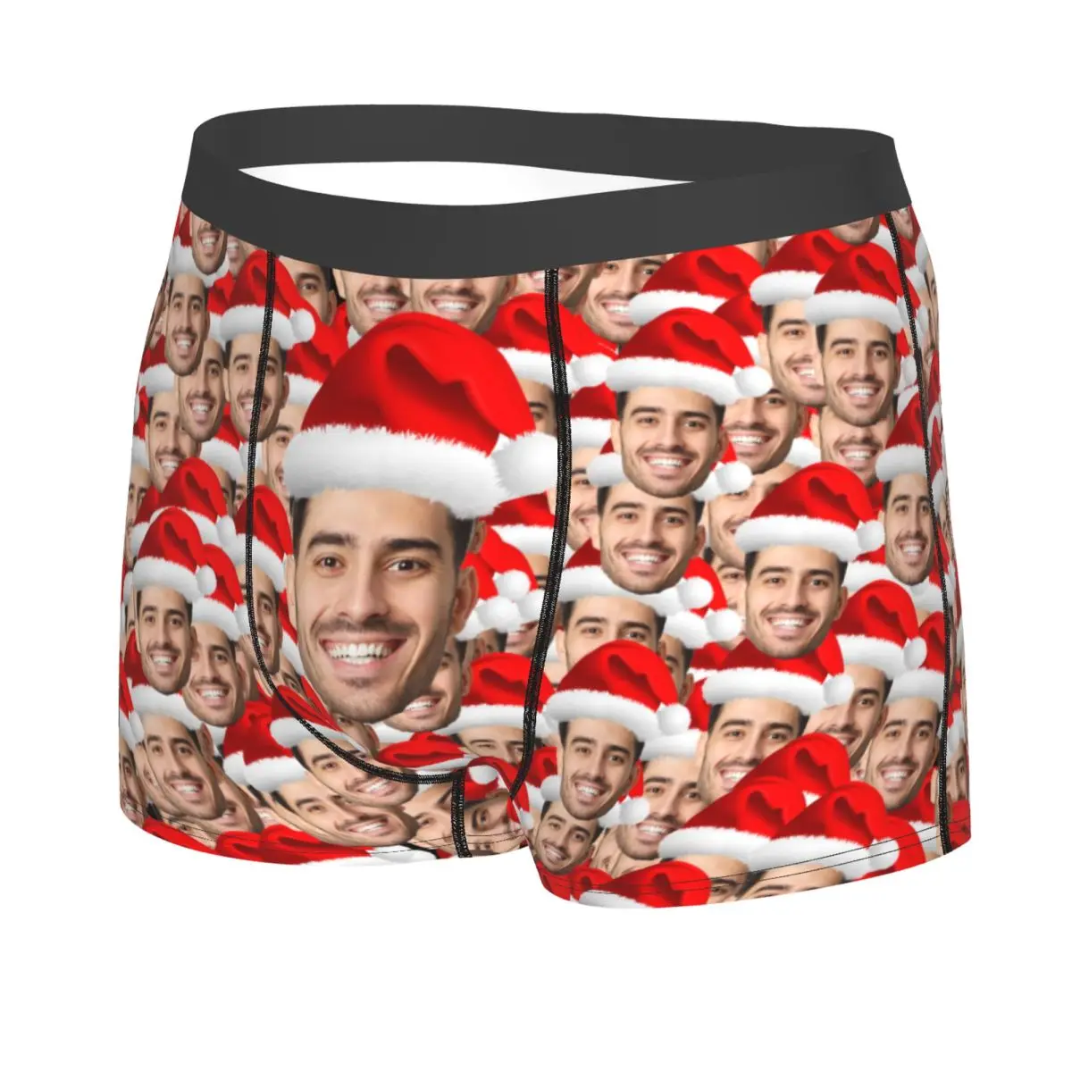 Man Christmas Gift Boxer Custom Personalized Face Photo Boxer Briefs Shorts Panties Soft Underwear Male S-XXL Long Underpants