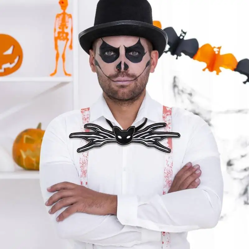 WENAM Halloween wiązana muszka Jack koszmar Bowtie Jack Gothic Bowtie czarny nietoperz muszka kostium Cosplay na Halloween dla mężczyzn