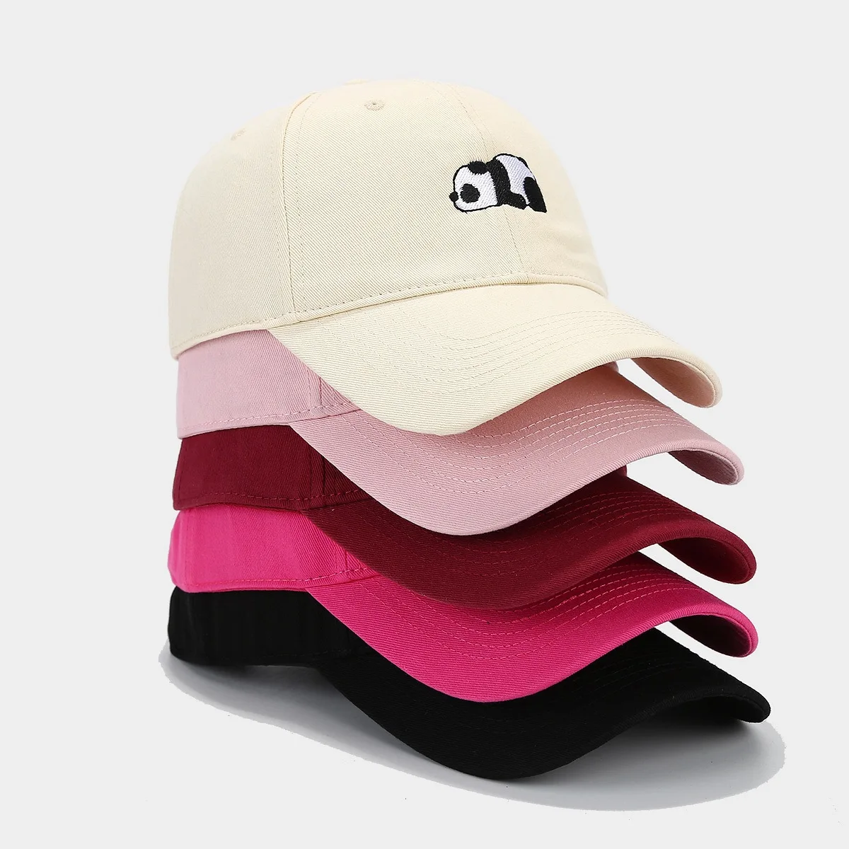 

Korean Cute Panda Embroidered Baseball Cap Women Men Hip Hop Streetwear Peaked Hat Fashion Adjustable Snapback Cap Couple Sunhat