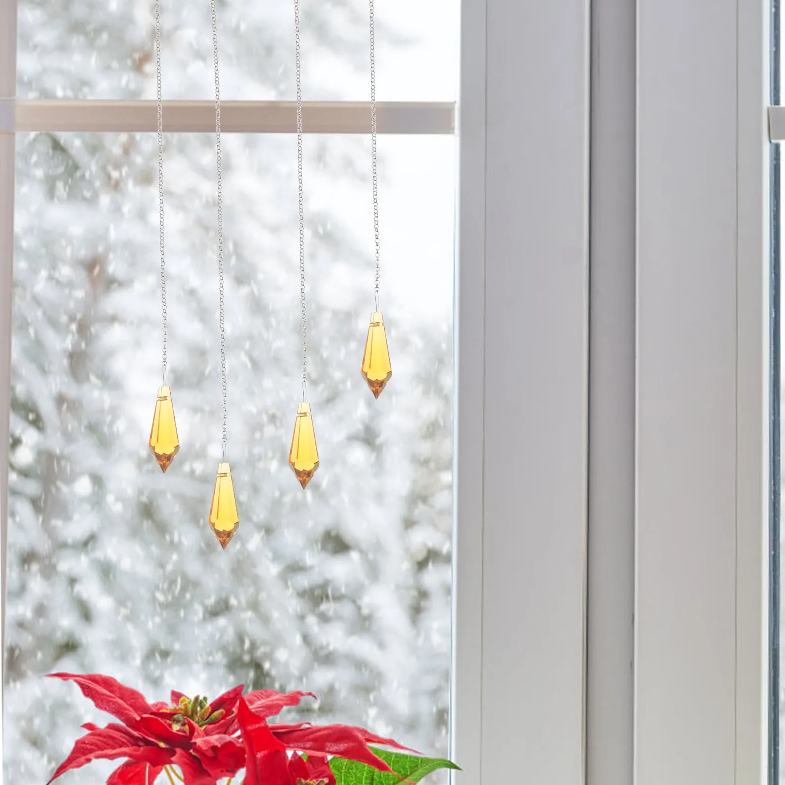 

10Pcs Crystal Teardrop Pendants Elegant Glass Chandelier Ornaments for Lighting Hanging Window Decoration Prism Beads Home Decor